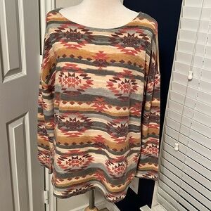 GUC First Love by Lovelyn Aztec Long Sleeve Top